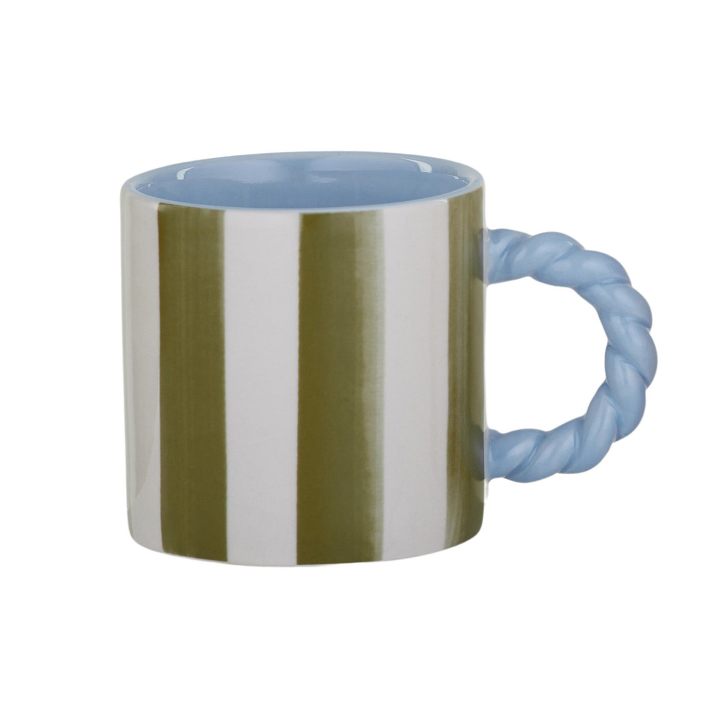 Rayado Ceramic Mug Olive/Blue