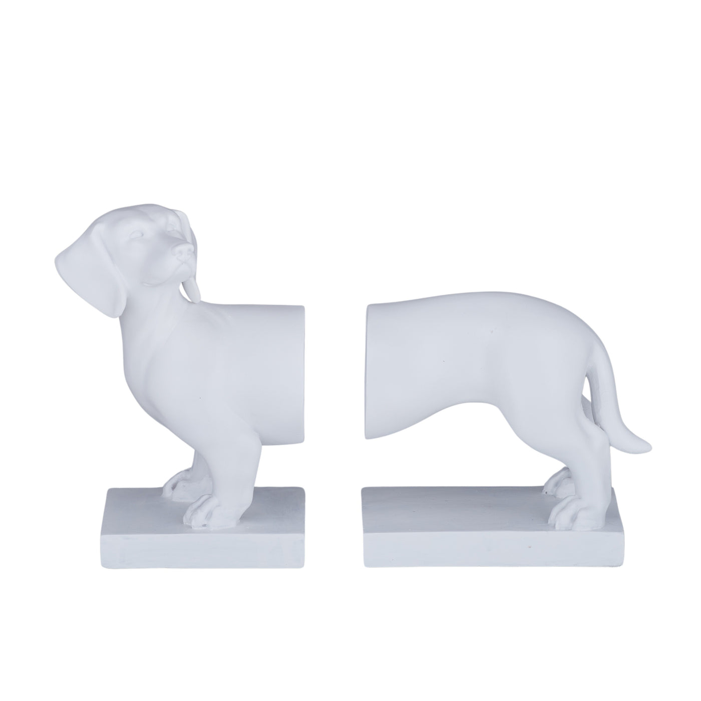 Woof Woof Set of 2 Bookends in White