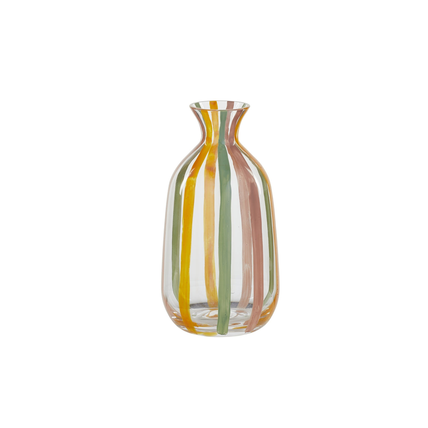 Loulou Glass Vase Stripe Pink/Green