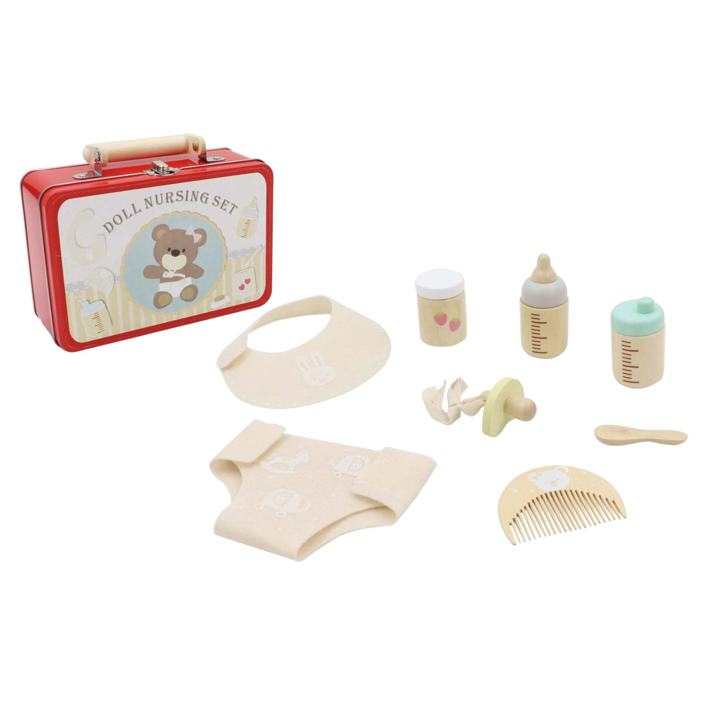 Doll Nursing Play Set in Tin Case