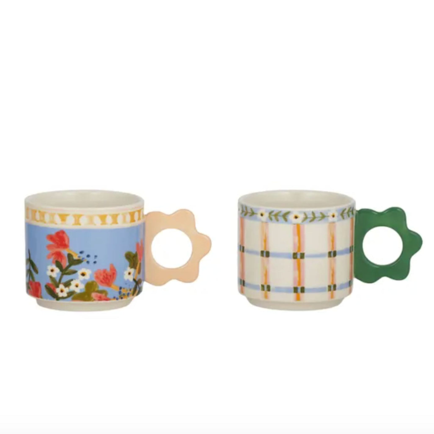 Frankie Ceramic Mugs With Coloured Handles