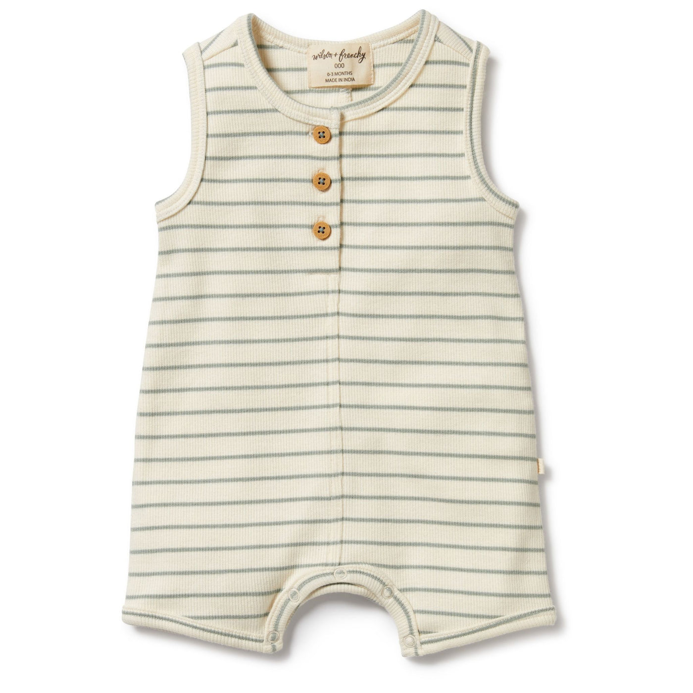 Wilson and Frenchy Petit Sage Organic Henley Growsuit