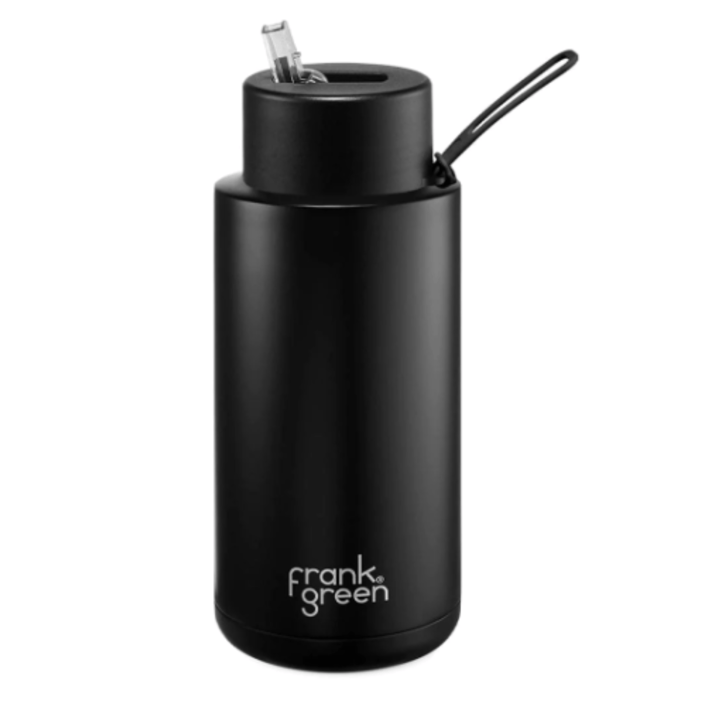 Frank Green Stainless Steel Ceramic Reusable Bottle With Straw in Black