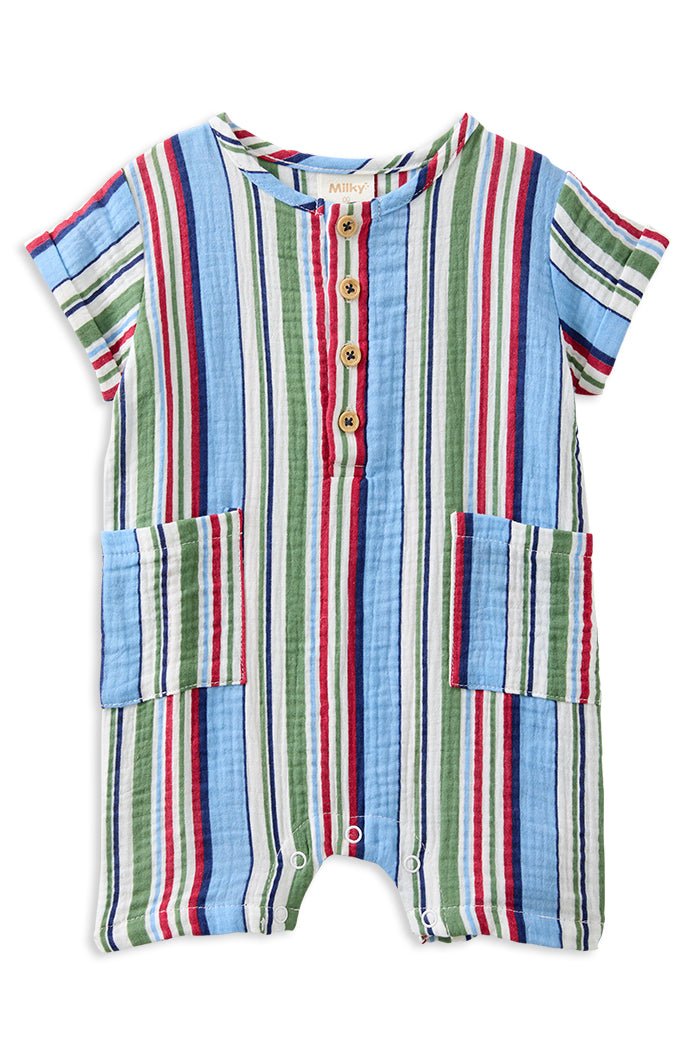 Milky Clothing  Crinkle Stripe Romper