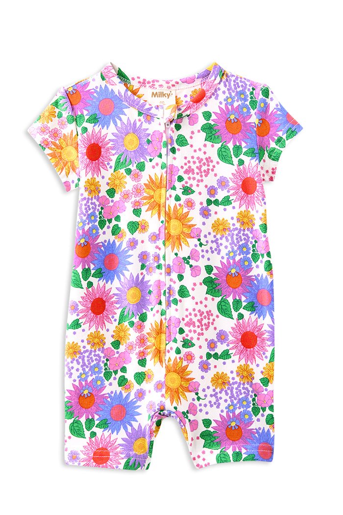 Milky Clothing Sunshine Floral Zip Romper