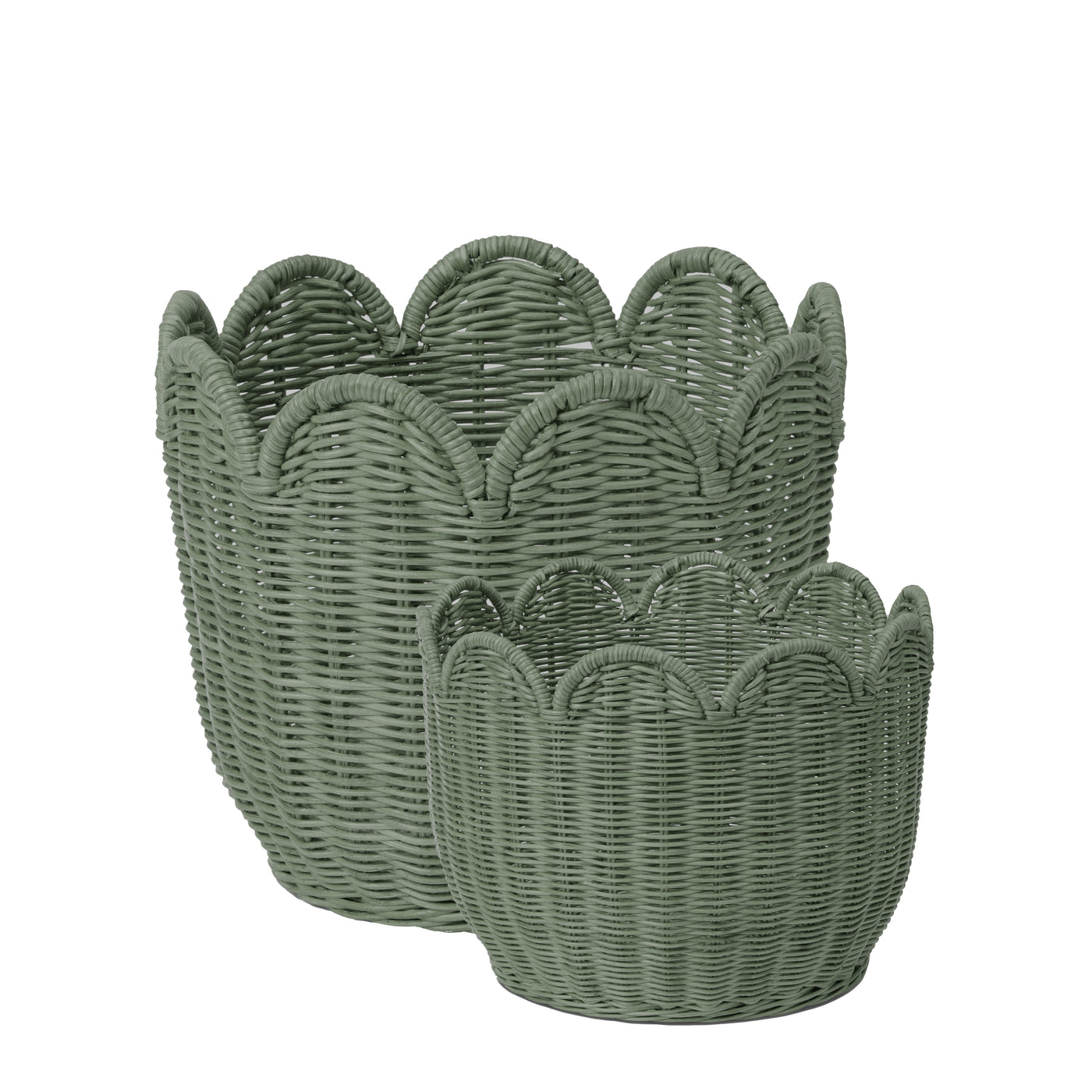 Mali Green Rattan Basket Set of 2