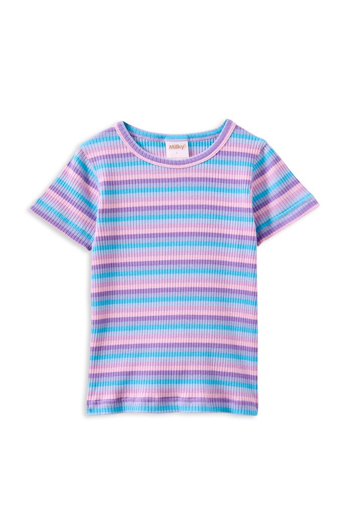 Milky Clothing Lilac Stripe Rib Tee