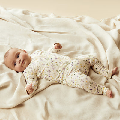 Wilson and Frenchy Bella Floral Organic Zipsuit with Feet