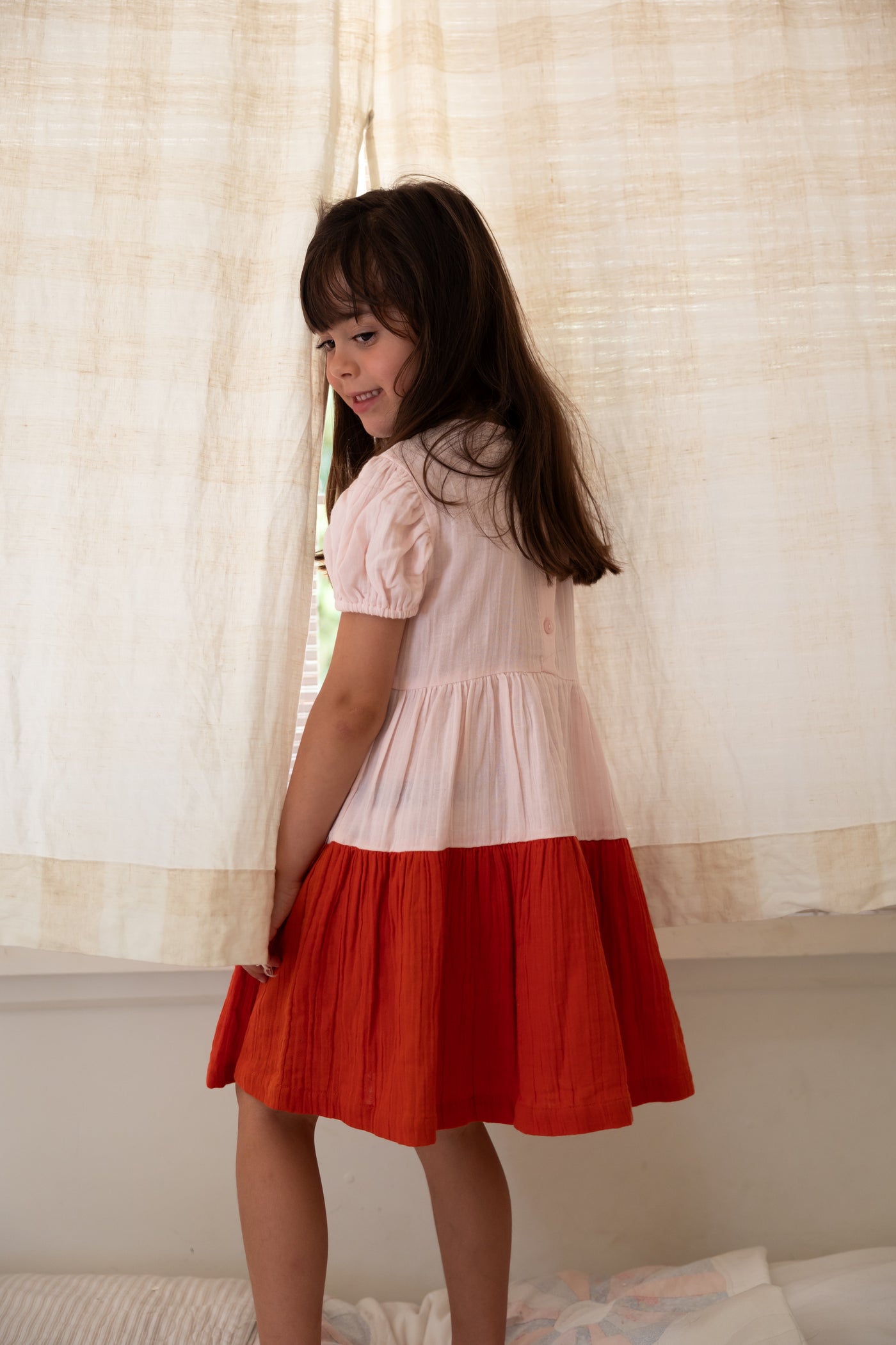 Alex and Ant Clara Dress Petal Pink/Flame Red