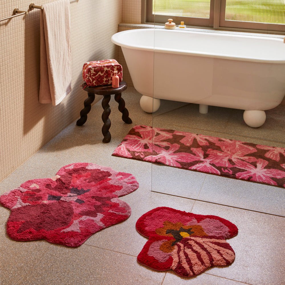 Bonnie Neil Pansy Pink Bath Mat