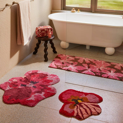 Bonnie Neil Pansy Pink Bath Mat