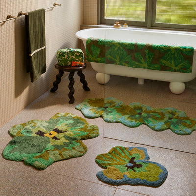 Bonnie & Neil Pansy Green Bath Mat