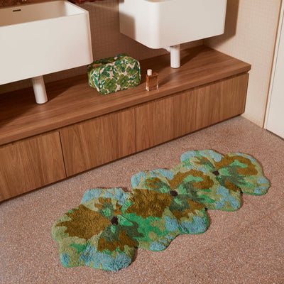 Bonnie & Neil Pansy Green Long Bath Mat