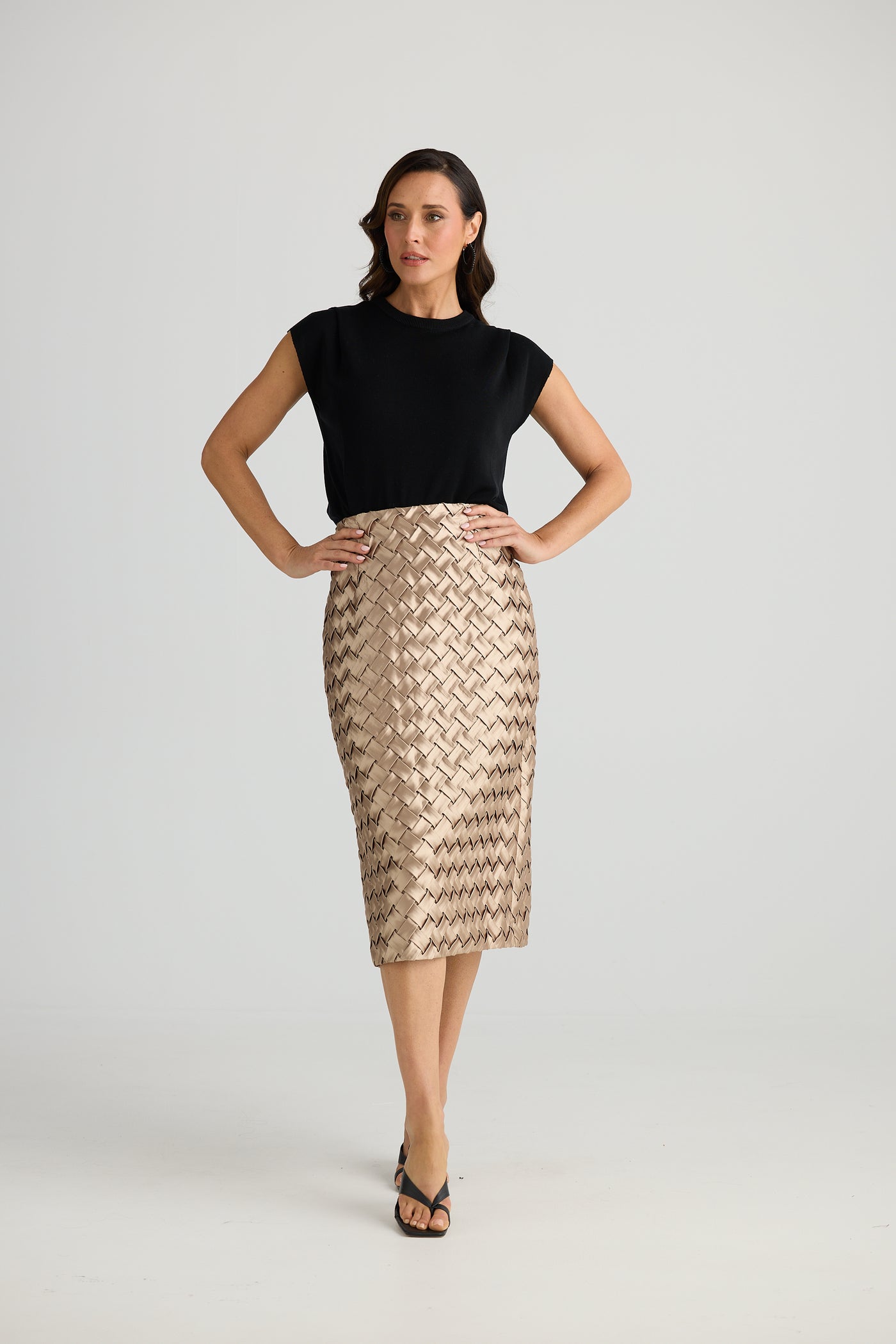 Brave and True Criss Cross Skirt Bronze