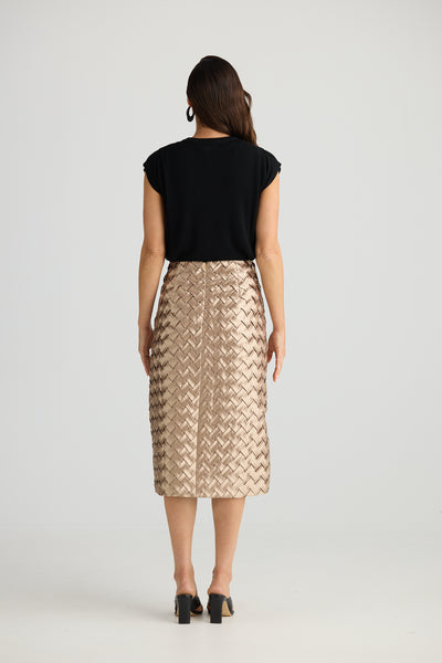 Brave and True Criss Cross Skirt Bronze