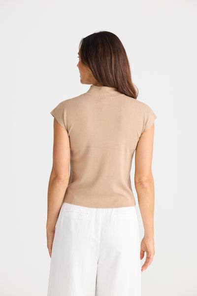 Brave and True Kyoto Knit Top Pebble