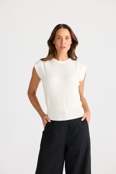 Brave and True Jordi Knit Top Off White