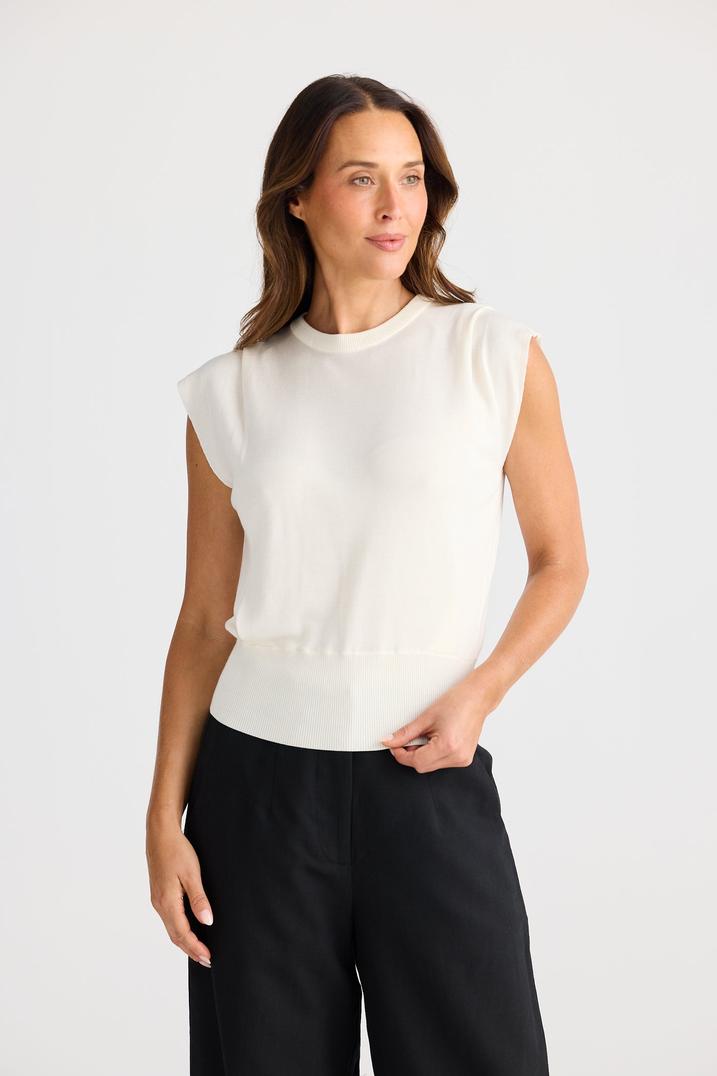Brave and True Jordi Knit Top Off White