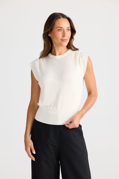 Brave and True Jordi Knit Top Off White