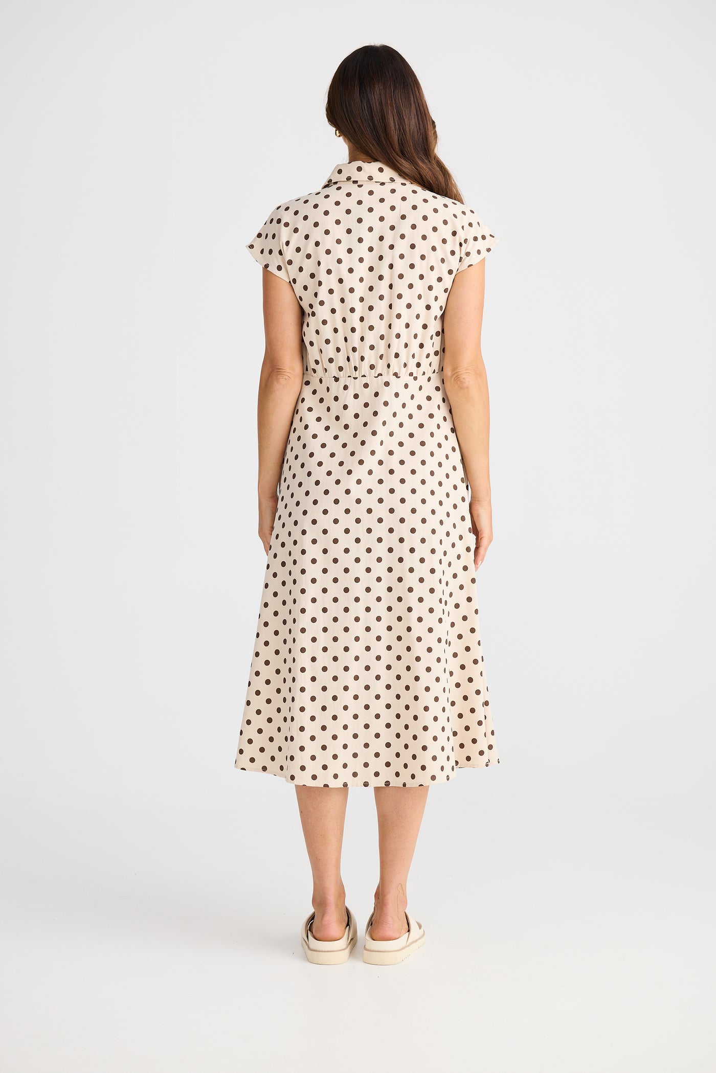Brave and True Musings Dress Choc Polka Dot