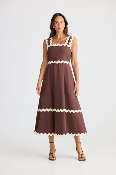 Brave and True Marlow Midi Dress Chocolate