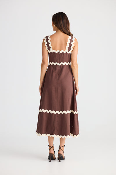 Brave and True Marlow Midi Dress Chocolate