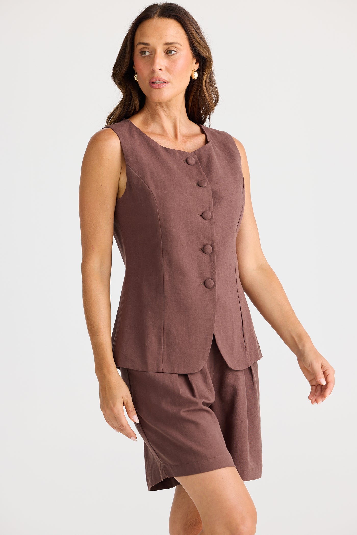 Brave and True Eden Waistcoat Chocolate