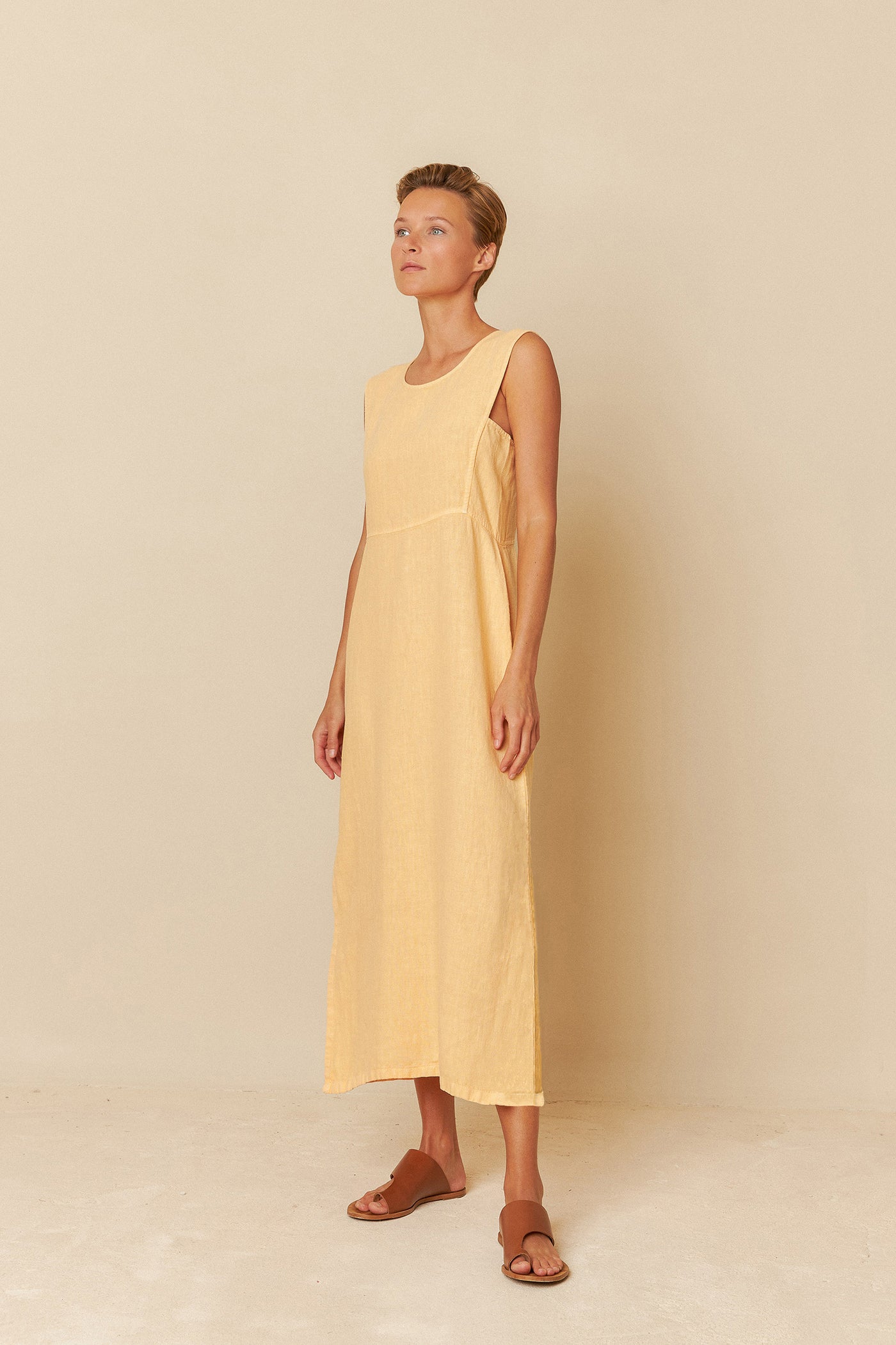 Indi and Cold Linen Midi Dress