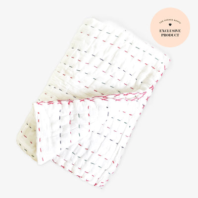 Baby Cot Cotton Quilted Throw Hand Stitched