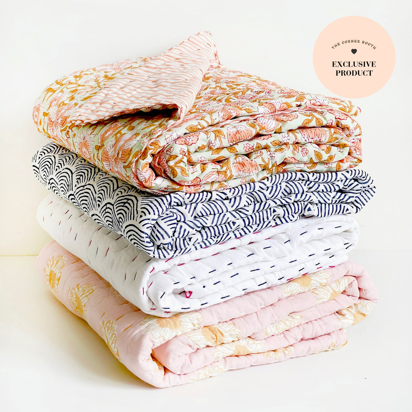 Baby Cot Cotton Quilted Throw in Dahlia