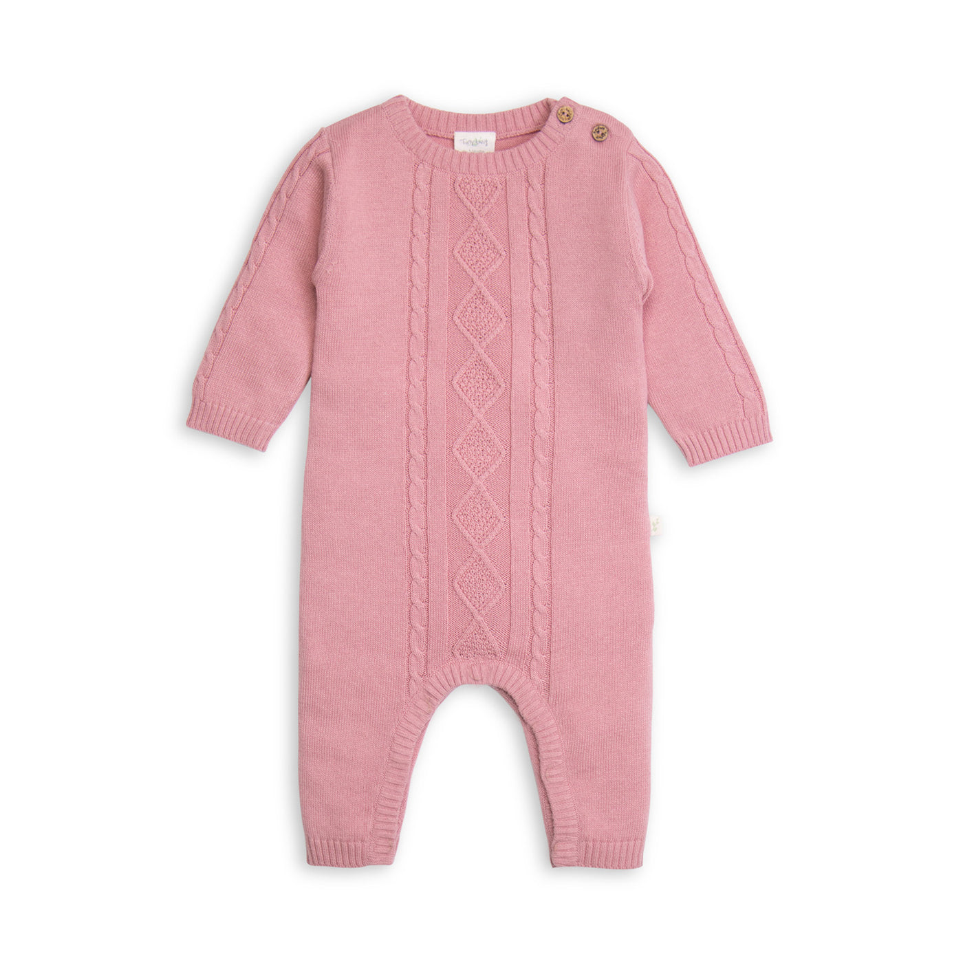 Tiny Twig Cable Knit Growsuit Rose