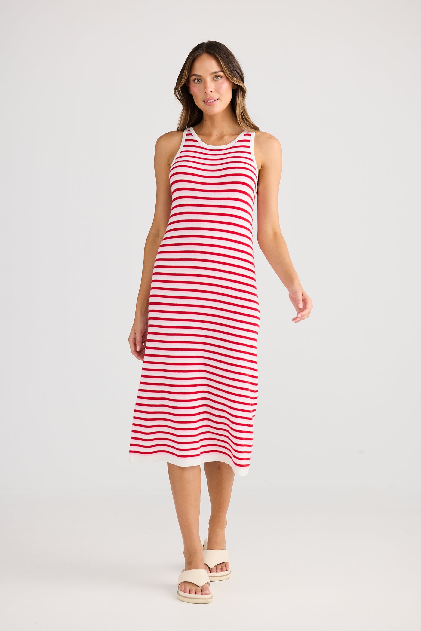 Holiday Nautical Dress Pink Stripe