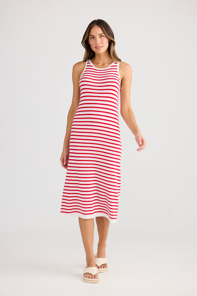 Holiday Nautical Dress Pink Stripe