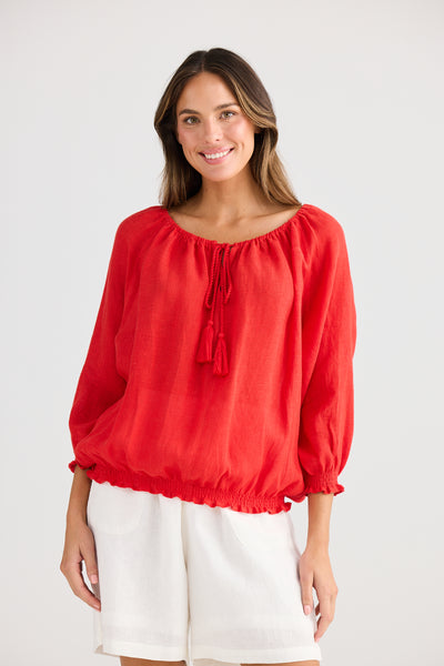 Holiday Seaside Top Red