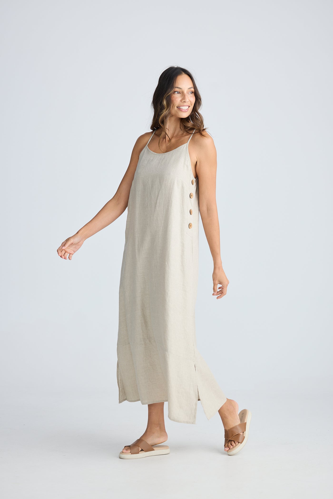 Holiday Trading Cliffside Maxi Dress Natural Linen