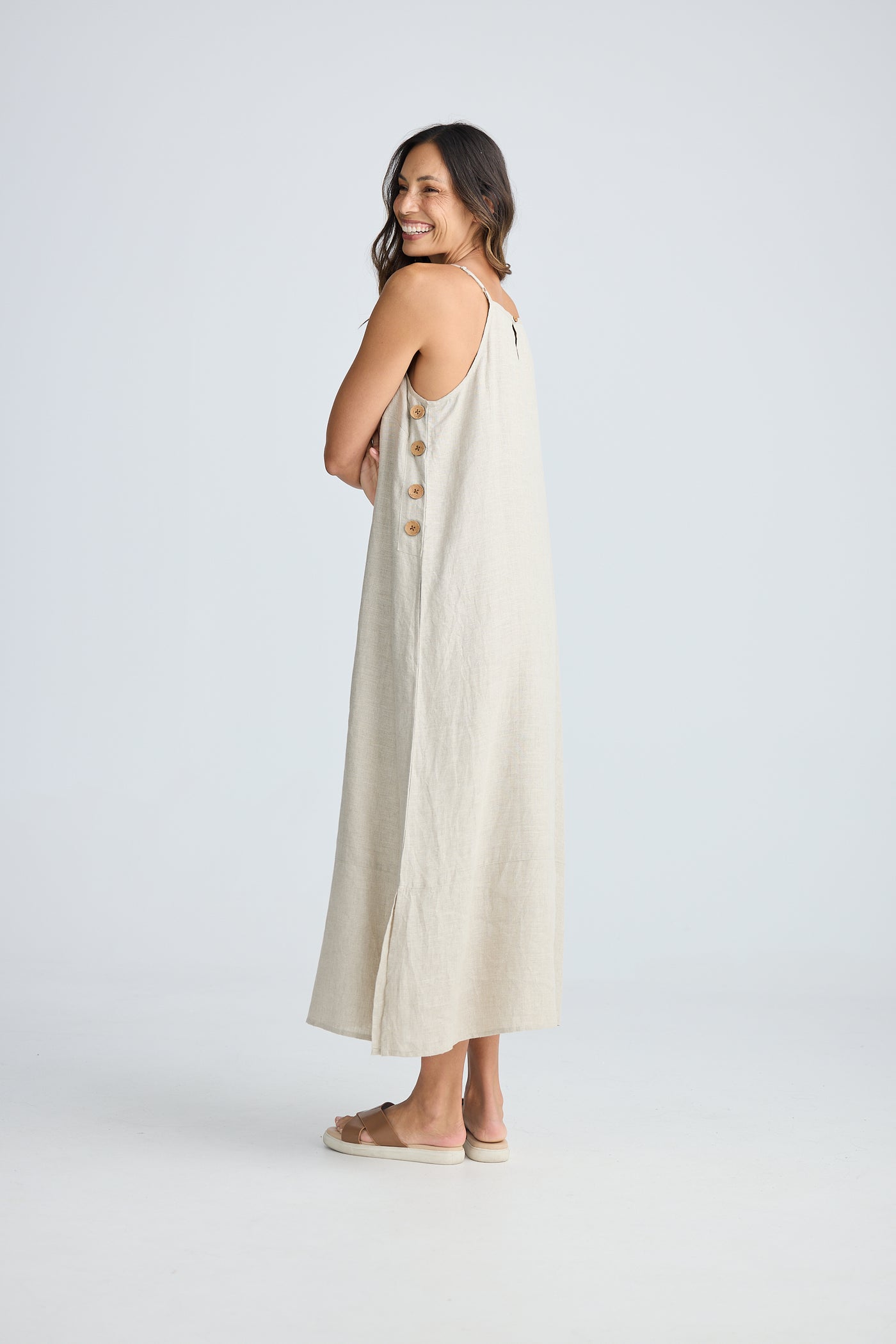 Holiday Trading Cliffside Maxi Dress Natural Linen