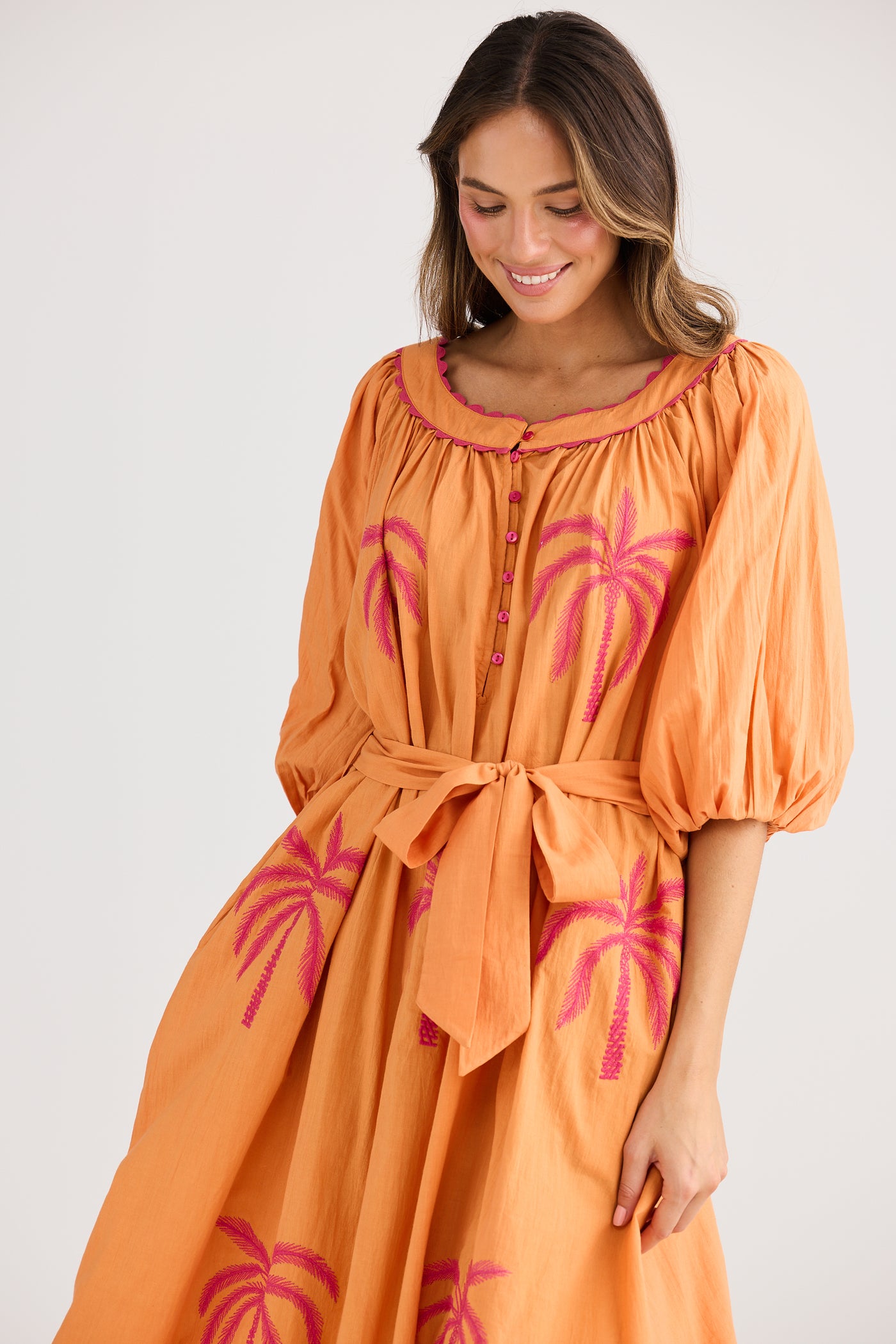 Holiday Jumeirah Maxi Dress Orange Palm