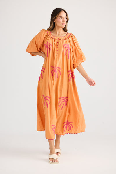 Holiday Jumeirah Maxi Dress Orange Palm