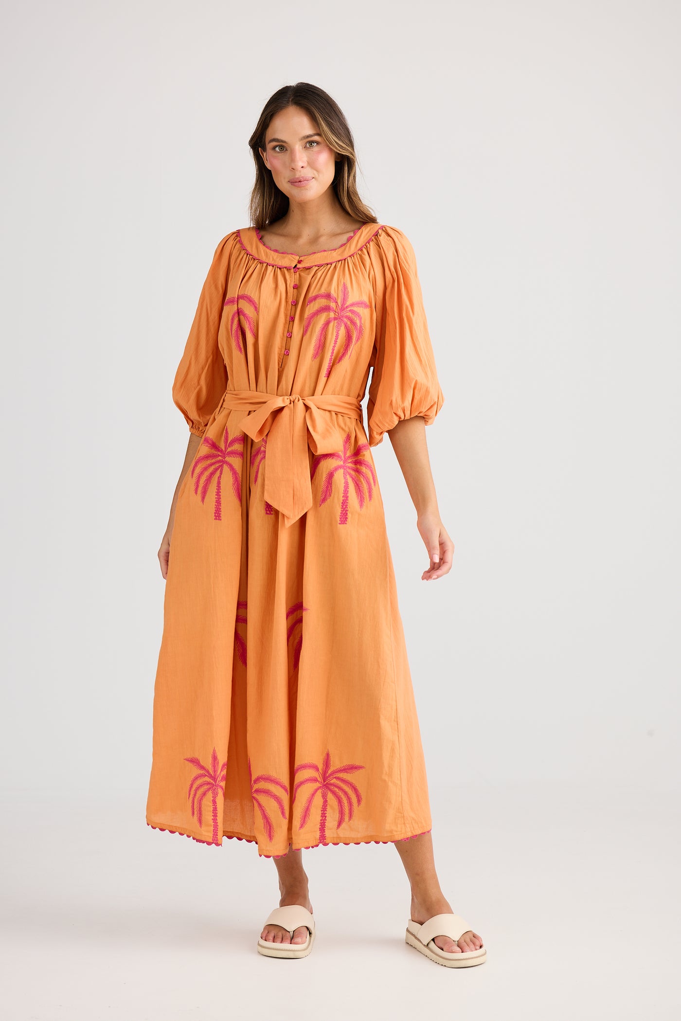 Holiday Jumeirah Maxi Dress Orange Palm