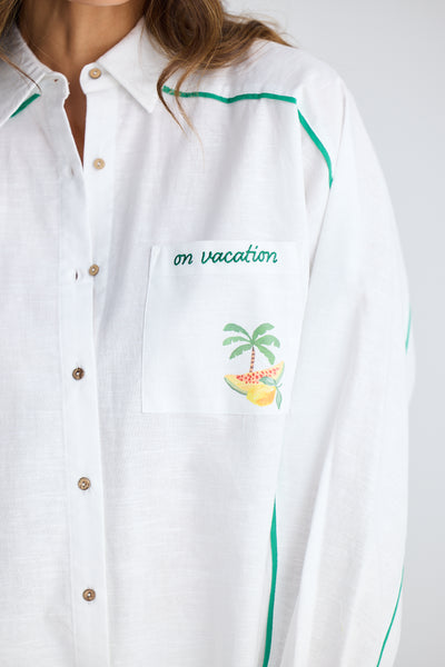 Holiday Trading White On Vacation Shirt