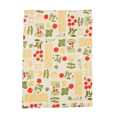 Deli Set of 3 Cotton Tea Towels Red/Green
