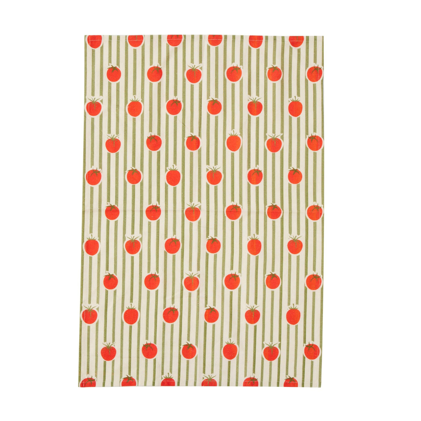 Deli Set of 3 Cotton Tea Towels Red/Green