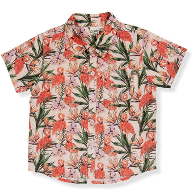 Goldie and Ace Holiday Linen Shirt in Flamingo Pink