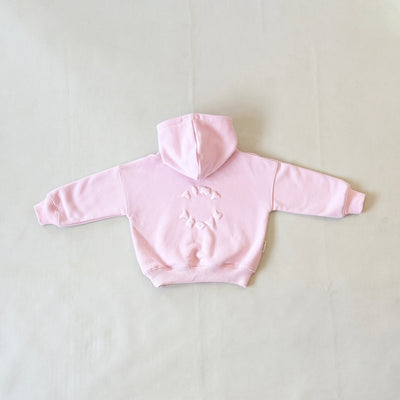 Tiny Trove Sporty Puff Print Hoodie Set Pink/Light Pink