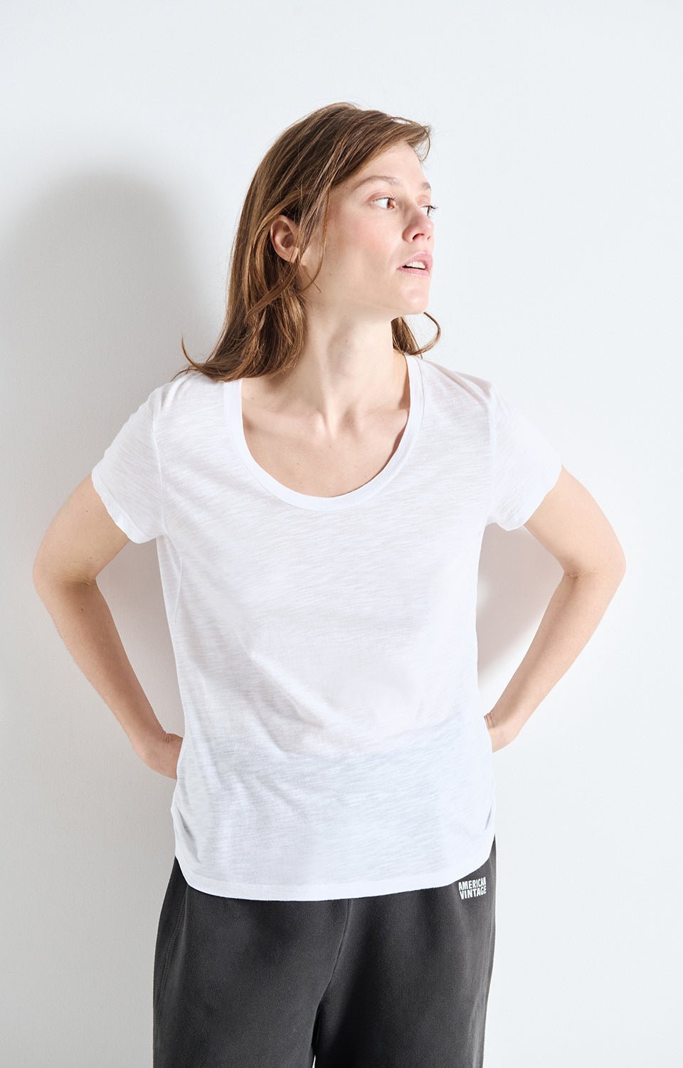 American Vintage Jacksonville TShirt Round Neck White