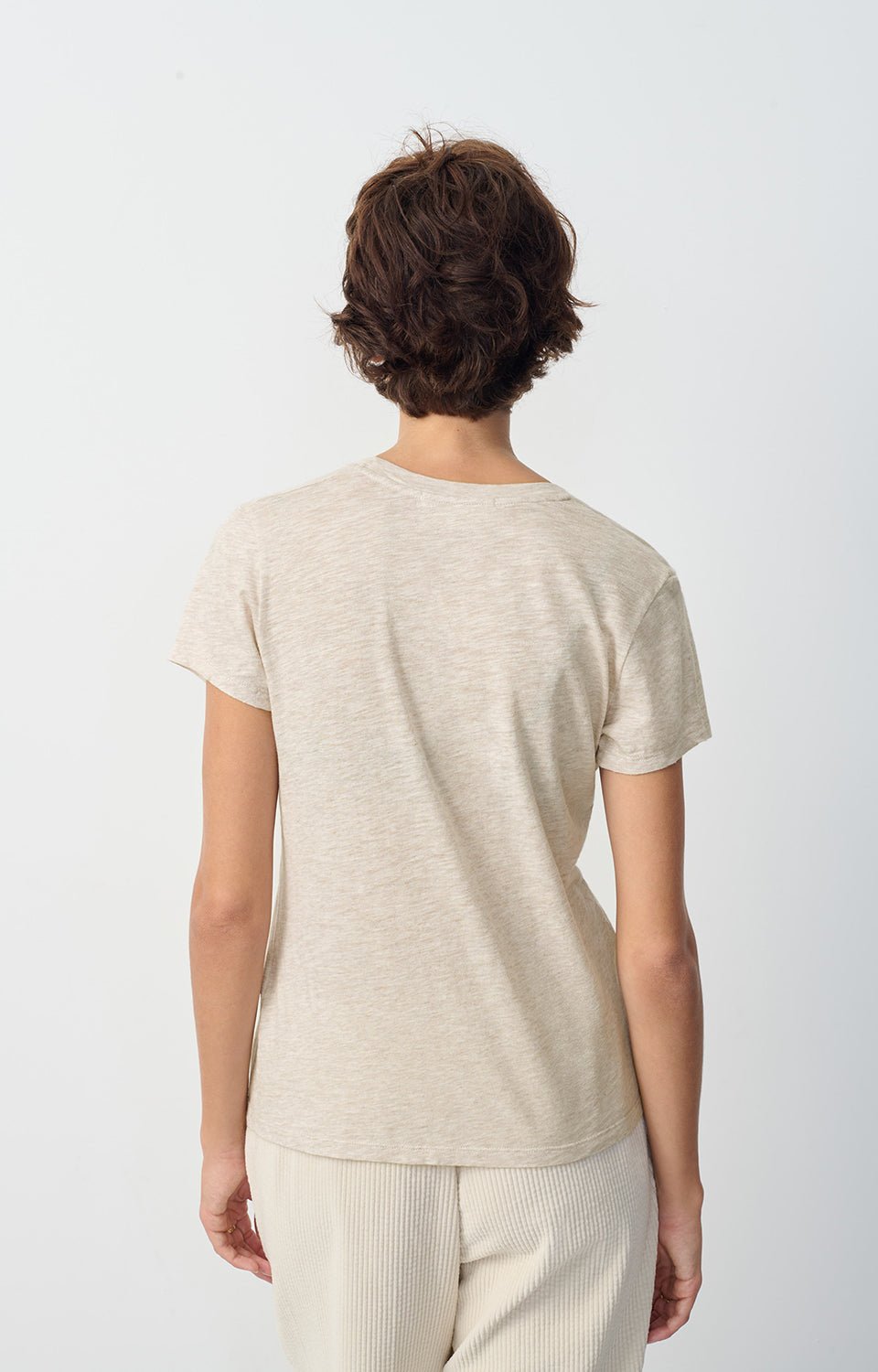 American Vintage Jacksonville Round Neck TShirt Creme Melange