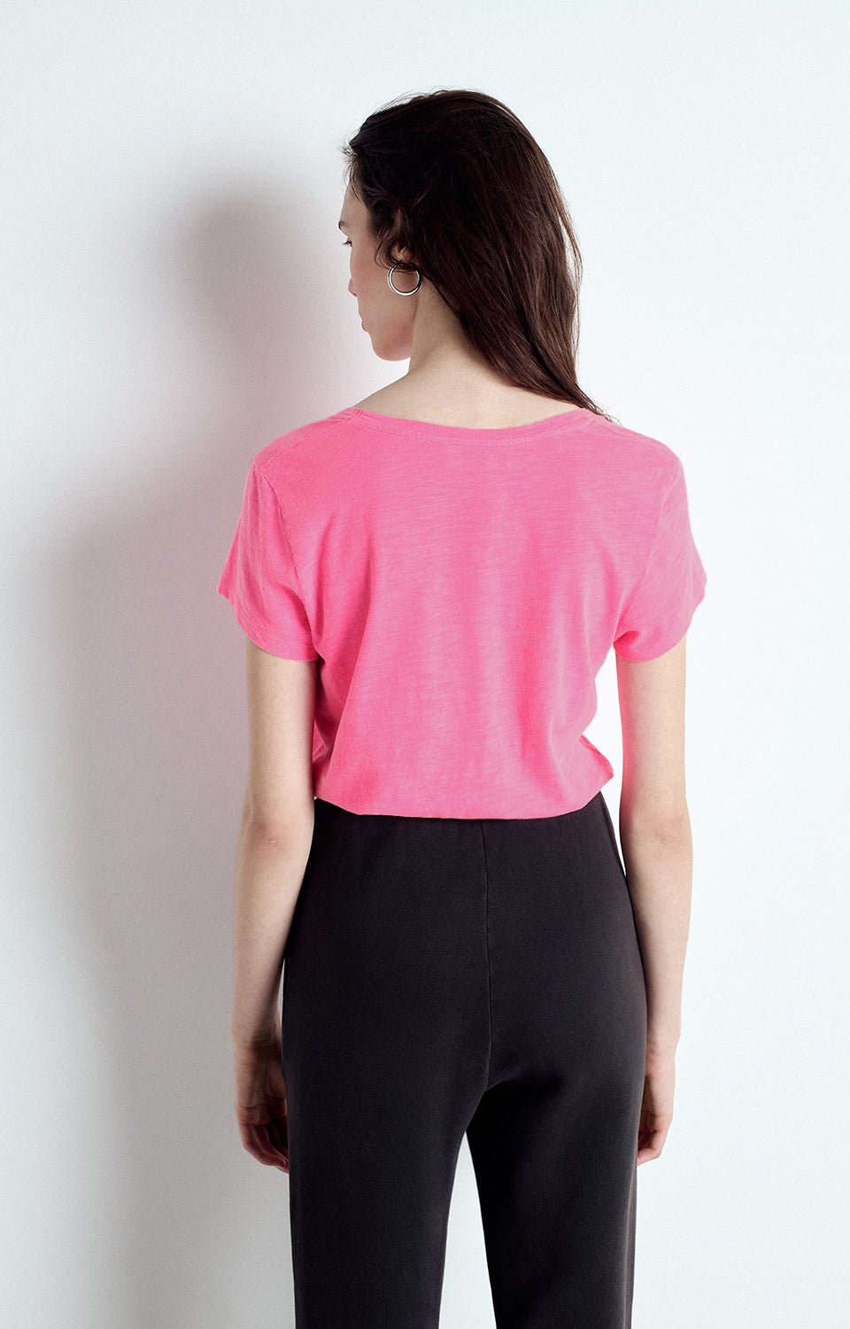 American Vintage Jacksonville Round Neck TShirt Fluro Pink