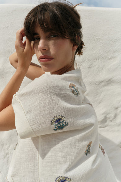 Indi and Cold Short Sleeve Embroidered Shirt