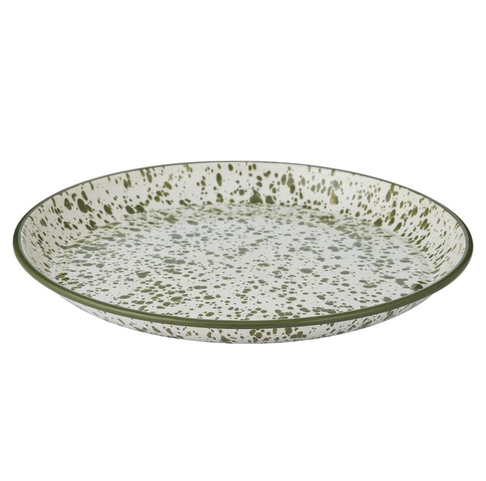 Scout Round Enamel Tray Olive