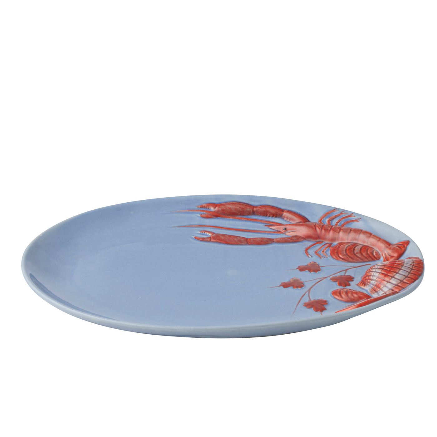 Agosta Cer Platter  Sky/Orange Large